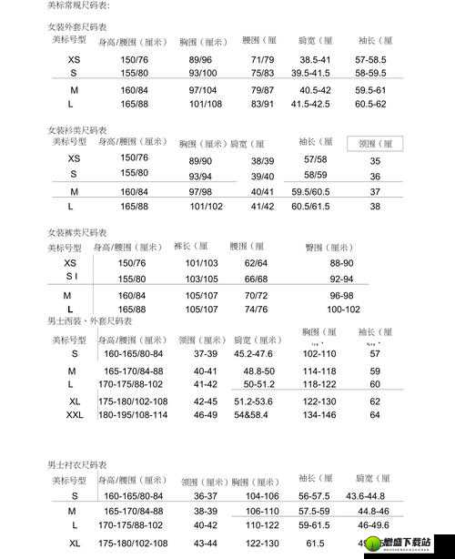 欧洲尺码日本尺码专线：服装尺码轻松转换